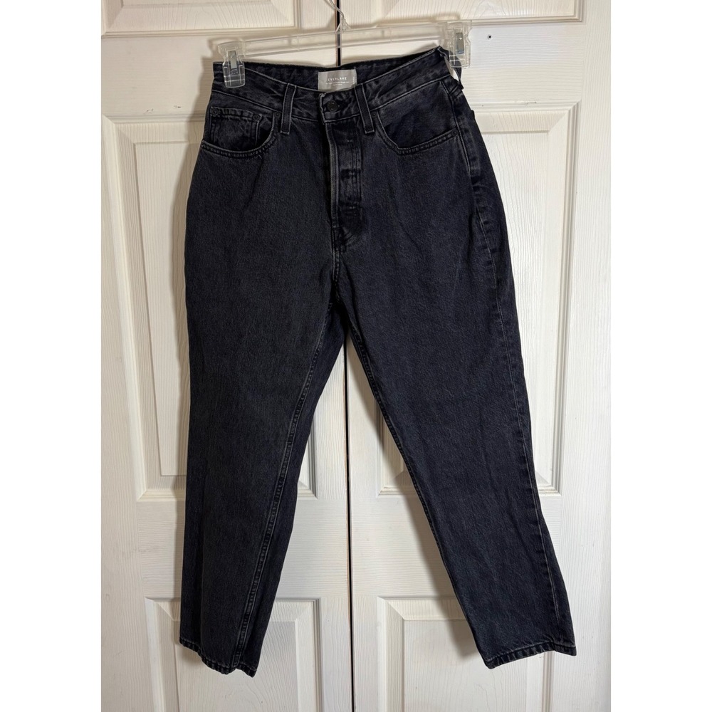 Everlane The Curvy 90s Cheeky Straight Jean Washed Black Organic Cotton 28 Ankle